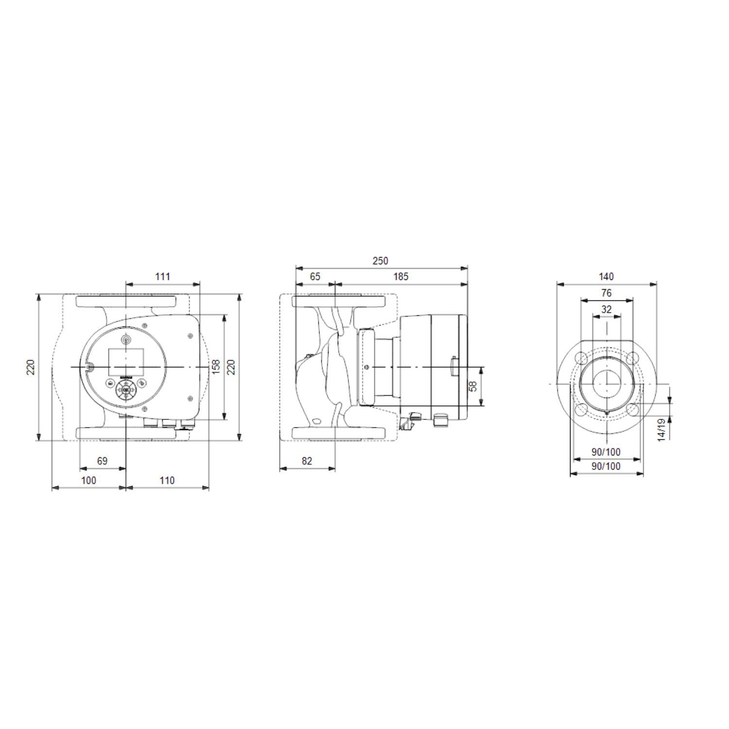Grundfos MAGNA3 32-60 F pompa obiegowa PN6/10 220mm 230V