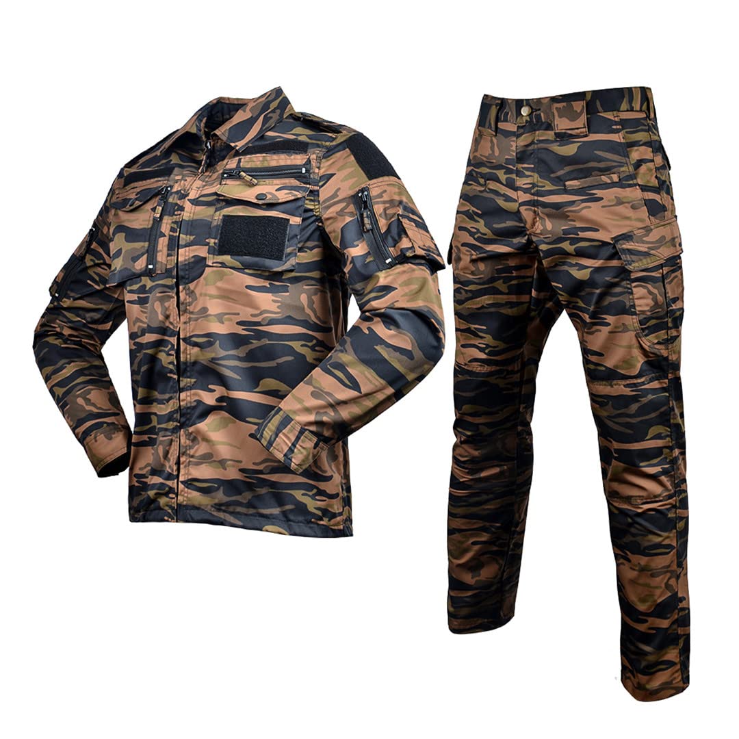 Suwequest Camouflage Combattimento Tattico Militare Uniforme Da Lavoro Usura 、 Uniformi Mens Giacca Camo+Pantaloni