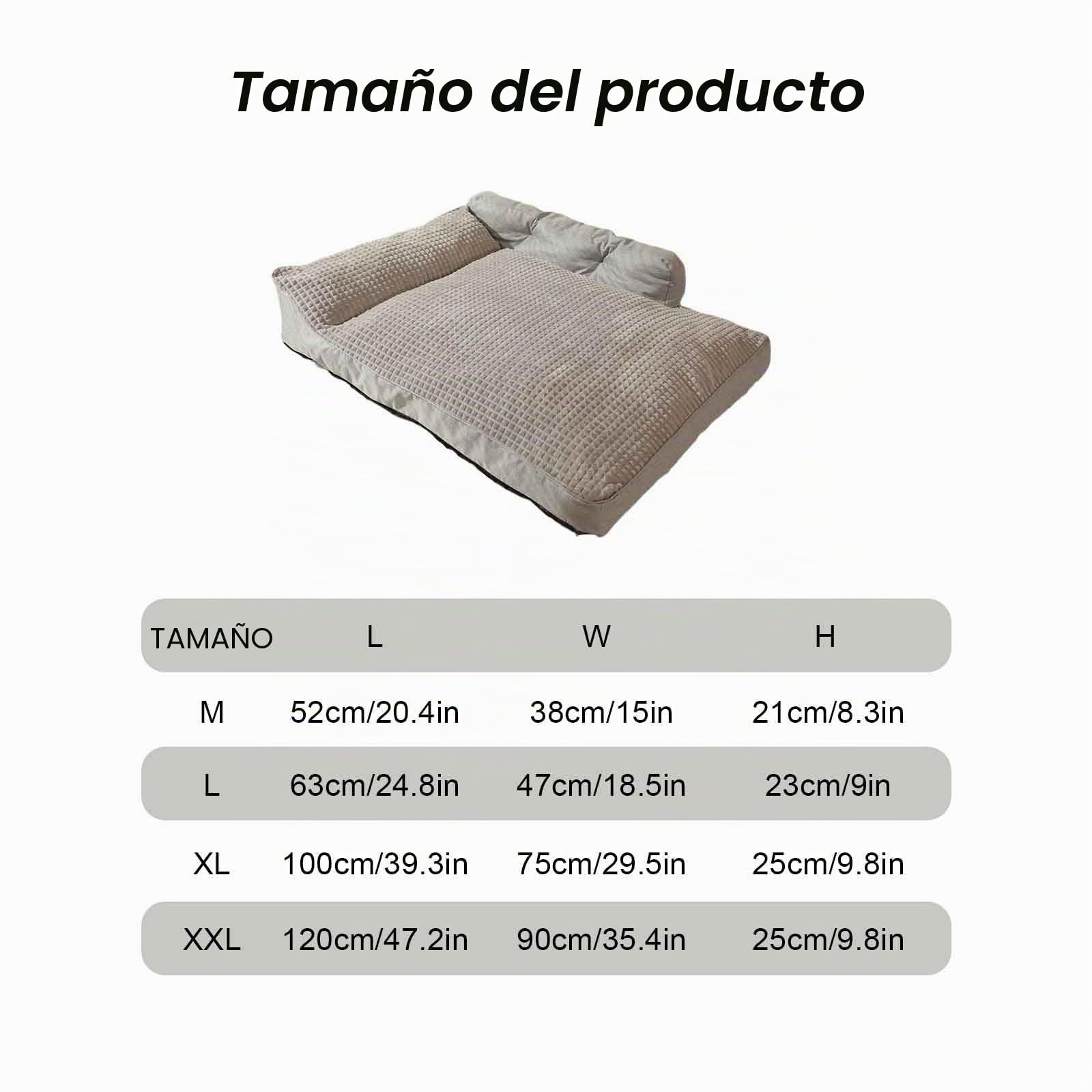 Cama Perro Grande, Sofá para Perros Acogedor y Lavable, Antideslizante, Desmontable, Bordes Elevados, Gris, XXL