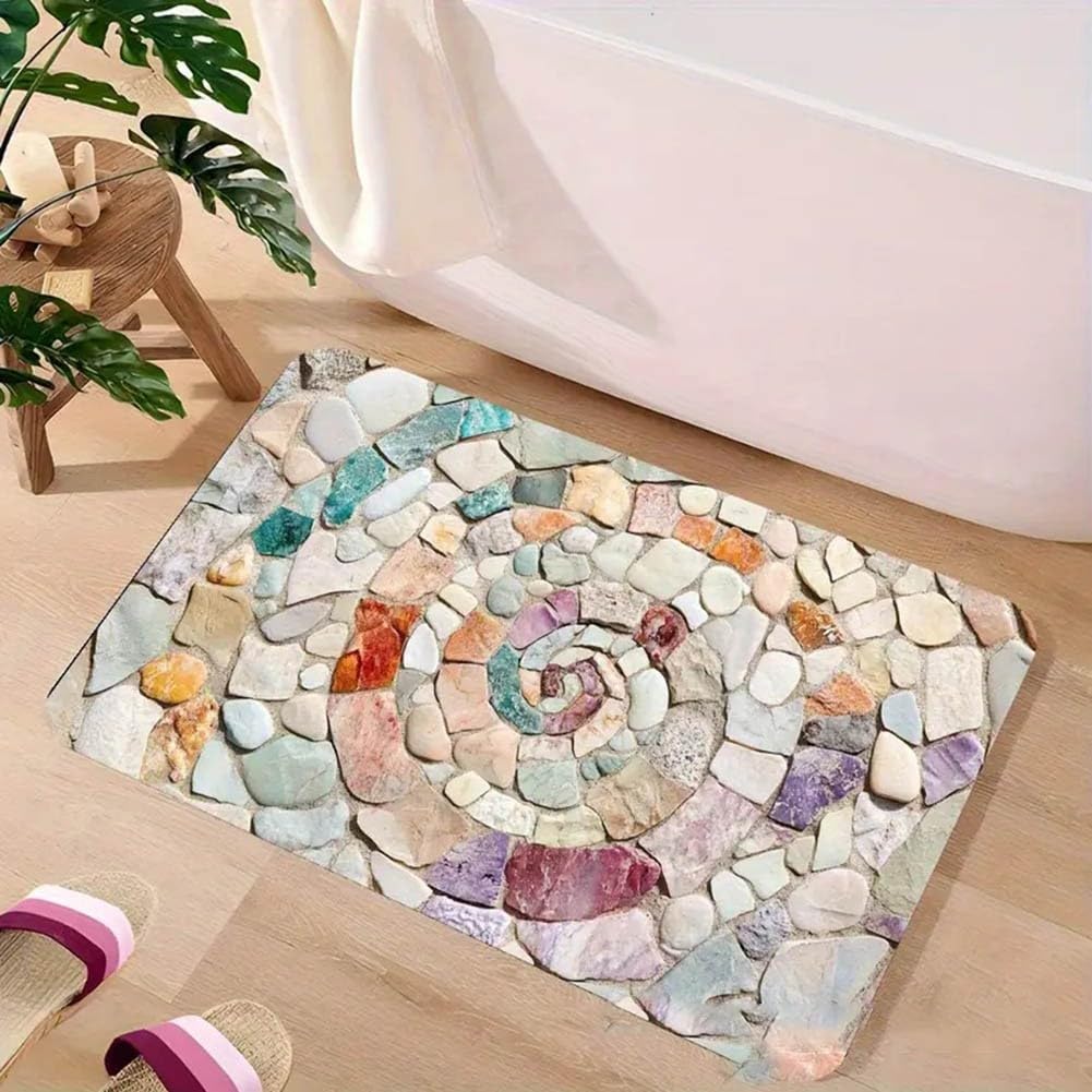 Tapis de bain en diatomite gris 60x90cm absorbant et lavable