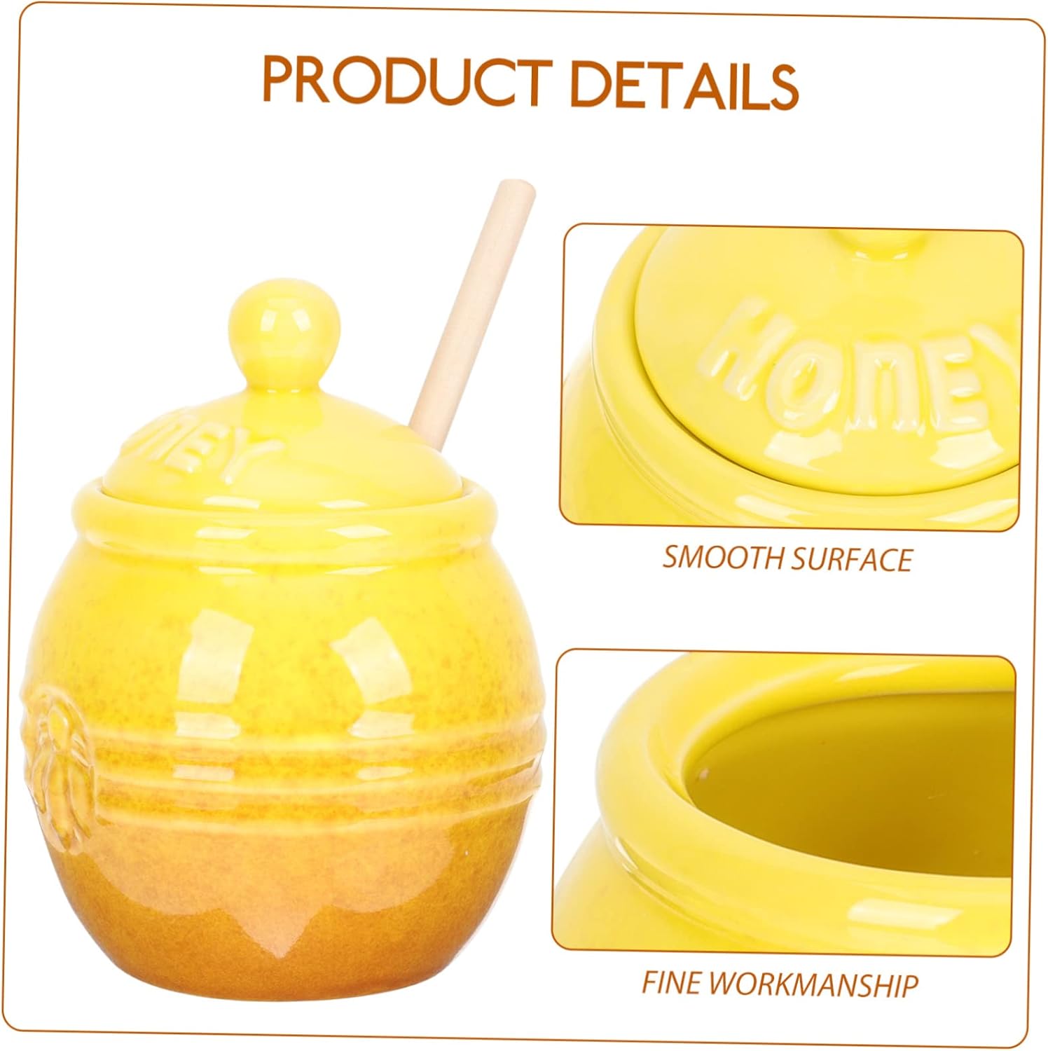 Gallon Glass Jar for Kitchen Storage and Laundry Room Organization.Jar Storage with Mini Dipping Spoon Beehive Jar for Honey Ceramic Honey Dispenser with Lid