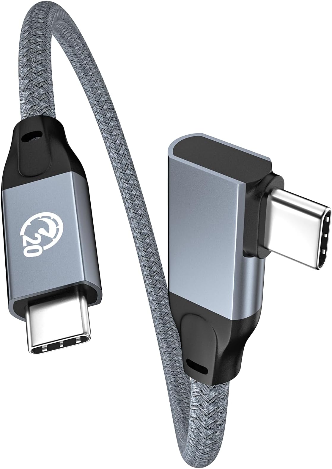 UseBean USB C to USB C Short Cable 0.2m, Short USBC Cable, Right Angle 100W Type C 3.2 Gen2x2 20Gbps Cord, 4K@60Hz Video, Type C to C Charger Lead for iPhone 17 16, Pixel 9, Dell XPS 17, Galaxy S25