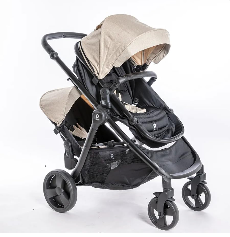 Baby Birds Leila 1+1 Baby und Kind Zwillingskinderwagen Tandem Doppelwagen Kinderwagen – Bild 3