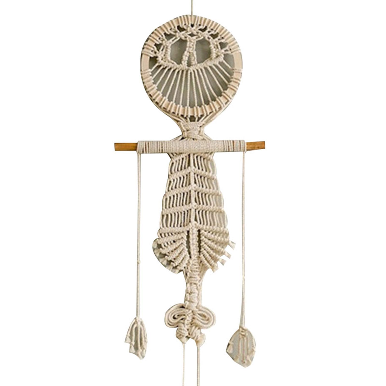 Hsioluted Skull Wall Hanging Decoration with Fringed Tassels Perfect for Home, or Dorm Woven Tapestry