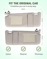Vista 3 de Viseras interiores beige para lado izquierdo y derecho para Toyota Camry 2006 2007 2008 2009 2010 2011 con quemacocos 74320-06800-E0 74310-06750-E0