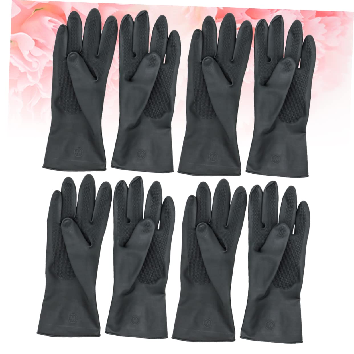 Solustre - 4 pares de guantes de teñido para el pelo, color negro, para peluquería, jardinería, talla S