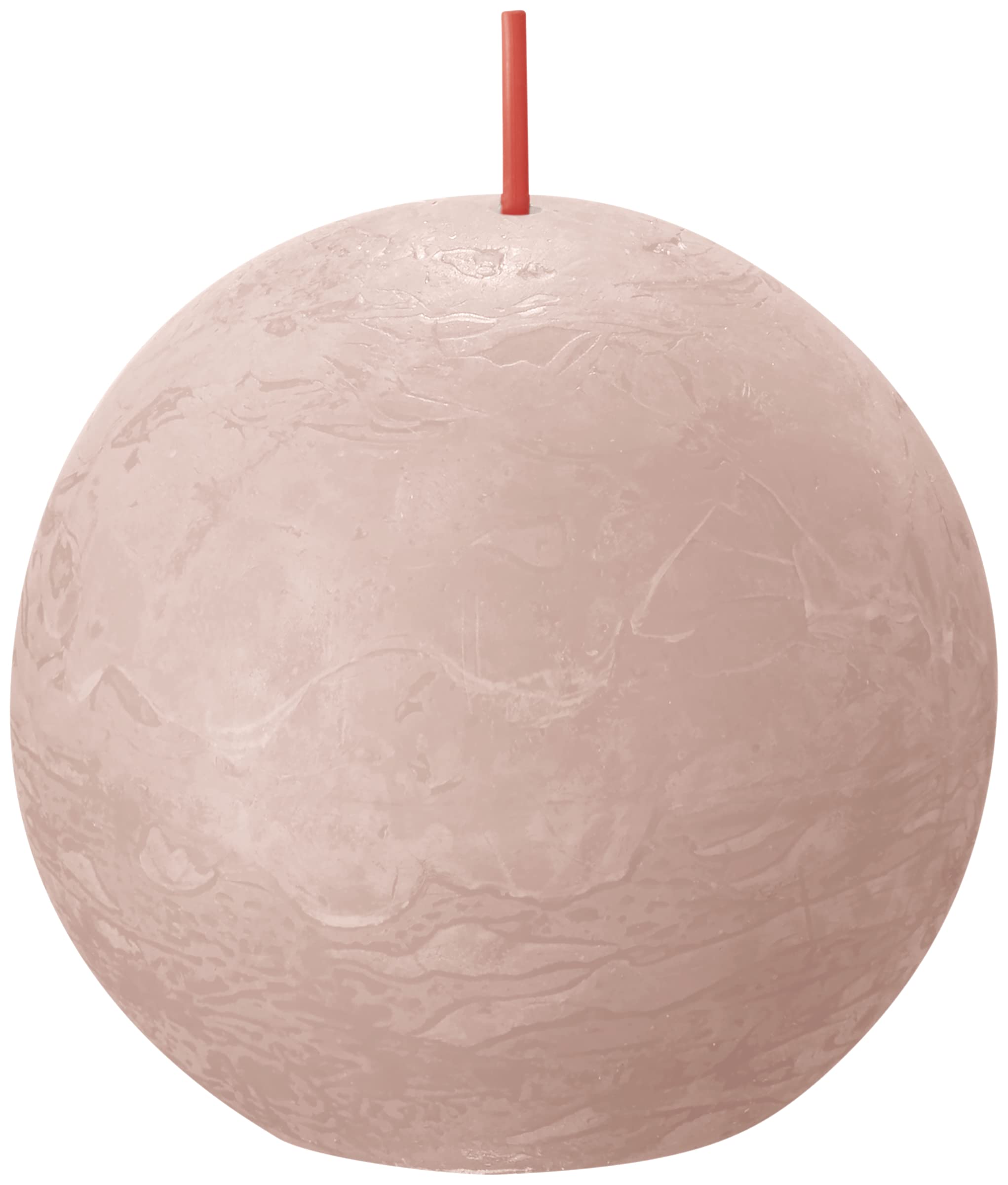 Bolsius - Rustik - Velas Rosa - 6 unidades - diámetro de 7,6 cm - duración de combustión: 25 horas - sin perfume - cera vegetal natural - sin aceite de palma
