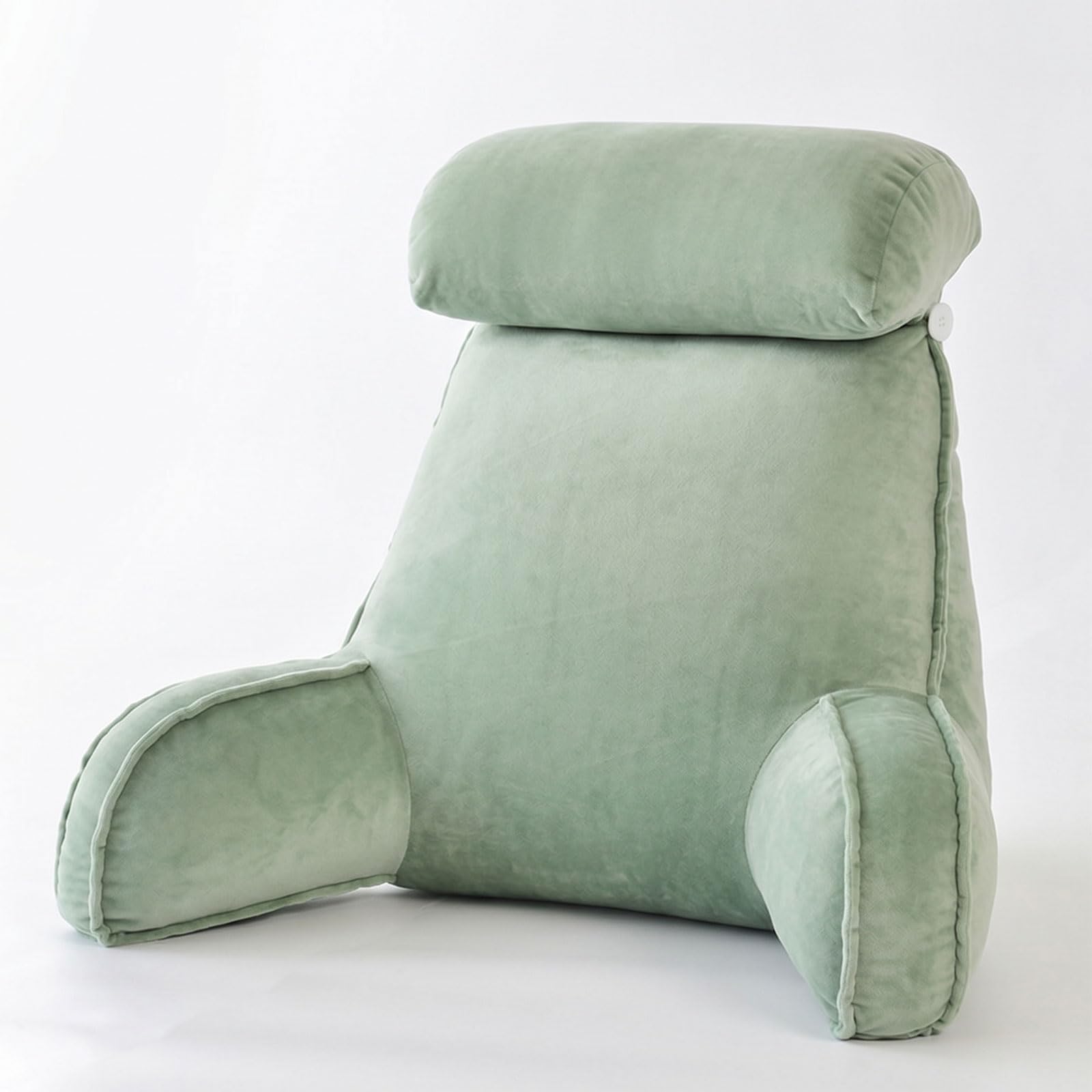 Lesekissen für Bett und Sofa Ergonomisch mit Nackenrolle - Rückenkissen Bett Groß mit Memory Schaum - Rückenstützkissen mit Taschen - Lesekissen für Lesen Entspannen Sofa (Grün)