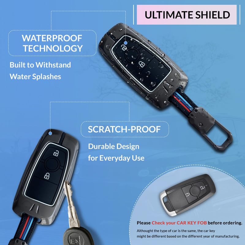Image of NEODRIFT 'KeyShield' Car Key Cover for Ford Aspire (Shape 1, 02 Buttons) (Durable, Stylish, and 360 Protection)