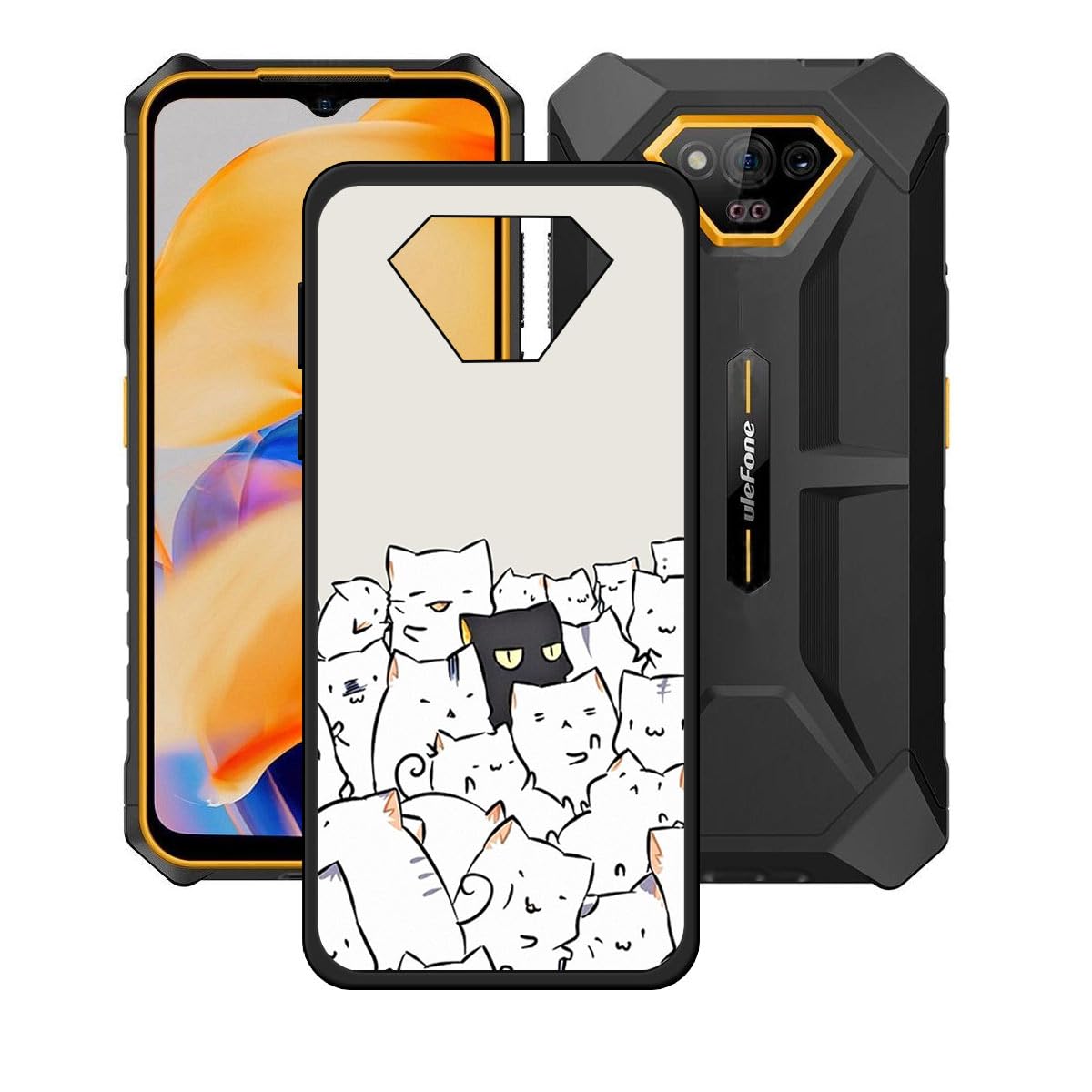 LCEHTOGYE Cover per Ulefone Armor X13,Nero Custodie Morbido Silicone Case Ultra Sottile TPU Flessibile Protettiva Custodia per Ulefone Armor X13 (5,52) - KE87