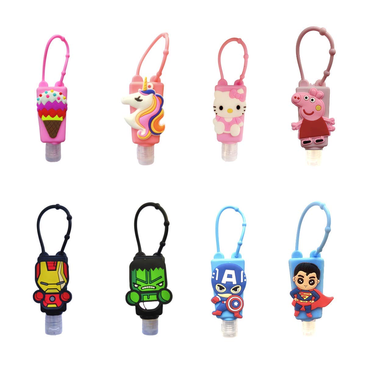 Hand Sanitizer Holder for hand bag 30ml kids cartoon characters with Refill Empty bottles Multicolor- PACK OF 8 (B0B3DY52MZ) Amazon Price History, Amazon Price Tracker