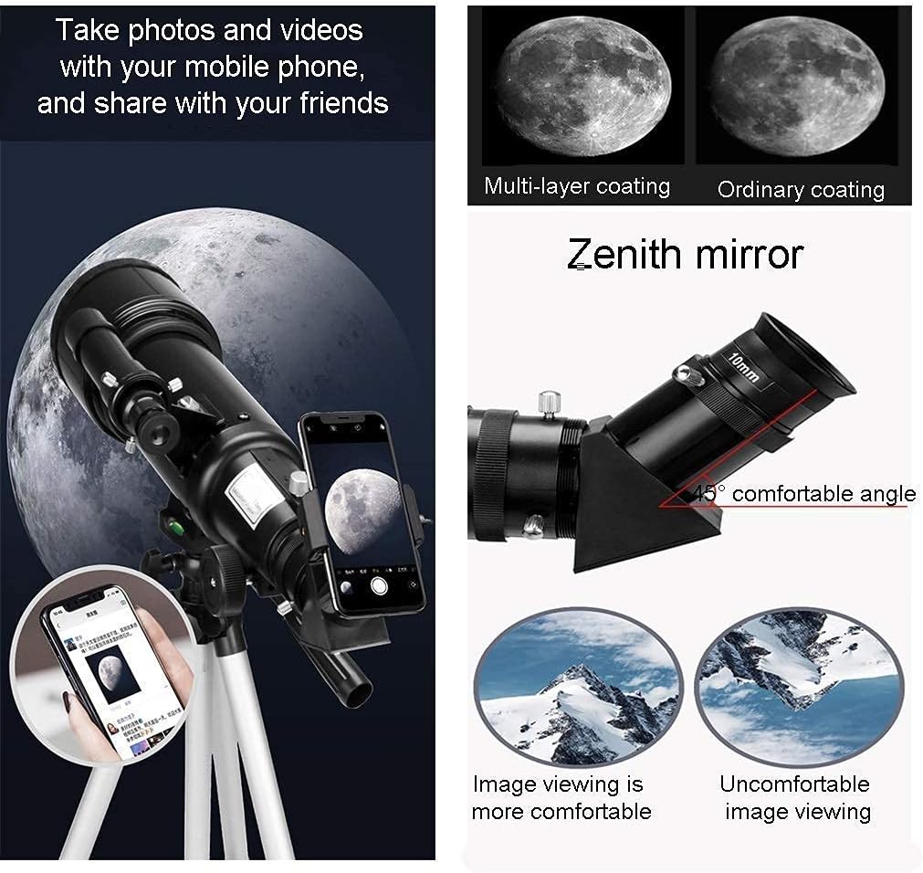 2021 Updated Telescopes for Astronomy Super Large Diameter 70MM for Kids Beginners Refractor Telescope Travel Telescope with Carry Bag and Tripod Gifts for Children’s