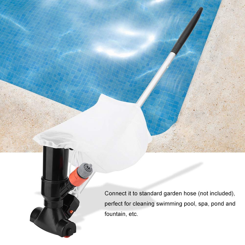 Gavigain Pool Leaf Vacuum with Pole, Pool Spa Pond Mini Jet Vac Vacuum Cleaner w/Brush, Cordless Pool Vacuum for Deep Cleaning, Handheld Swimming Pool Cleaner, Pool Vacuum for Pool