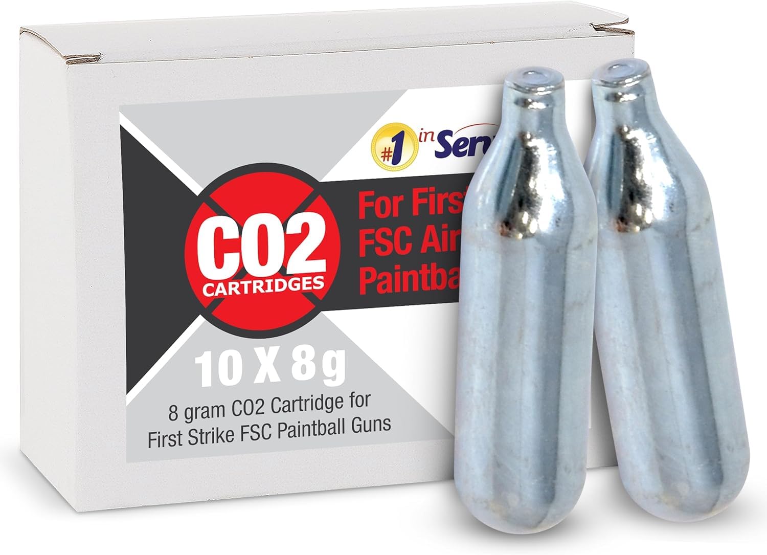 Amazon.com: 8 Gram CO2 Cartridges Unthreaded for Air Guns | Paintball Gun |  Airsoft Air Pellet Guns and Pistols | Compatible with First Strike FSC, Co2  Cartridge for Self Defense Accessories :