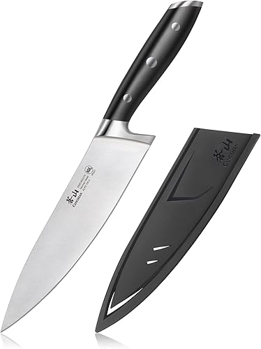Miniatura 1 de Cangshan ALPS Series 502735 - Cuchillo de chef forjado de acero alemán de 8 pulgadas con funda color negro