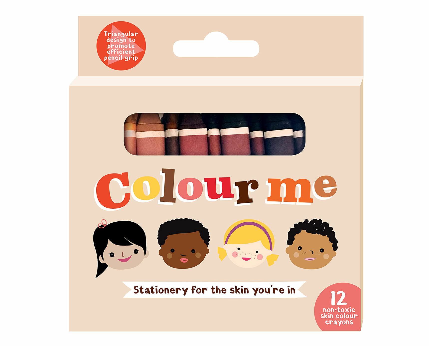 Colour Me KidsSkin Color Crayons (12 pack) - Large 3.5 inch - multicultural skin tone crayons that Celebrate Diversity
