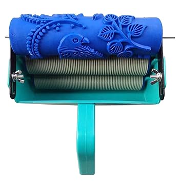 Kayra Decor Design Roller for Wall Painting - 7 inches Machine with Flower Design Texture Roller (SEVEN343C)