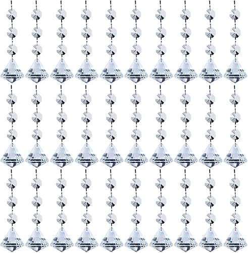 60 candelabros de cristal de repuesto de acrílico transparente prismas colgantes de cristales colgantes para iluminación de lámparas, decoración de