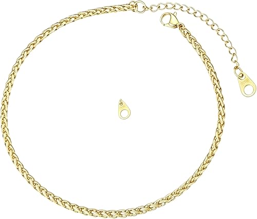 CCOCC 14K Gold Plated Anklets Women Waterproof Plus Size Ankle Bracelet