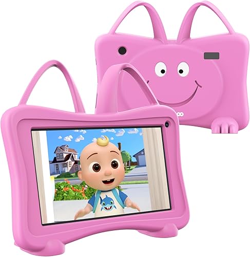 Trayoo Tableta de aprendizaje para niños con WiFi, YouTube, cámara dual, pantalla táctil, control parental, tabletas para niños y niñas