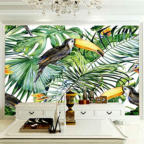 Papier Peint Perroquet Jungle canevas haut de gamme 3D poster mural 350x256 cm