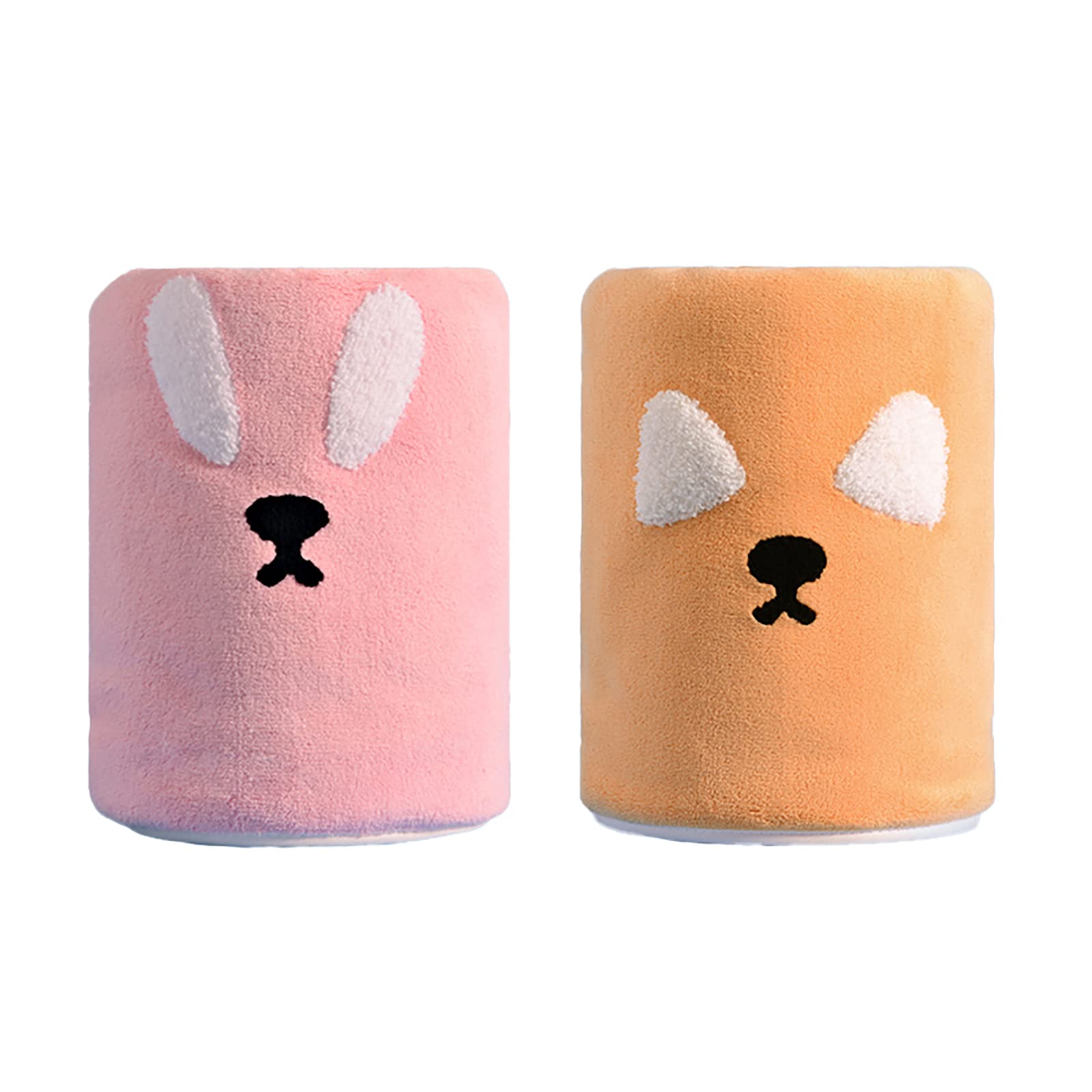 Serviette de bain anti humidité en polaire corail absorbante motif lapin lot de 2