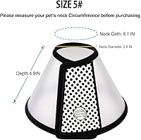 Vista 4 de Depets - Collar de recuperación ajustable para mascotas, cono de plástico Elizabeth para mascotas, práctico collar protector para sanación