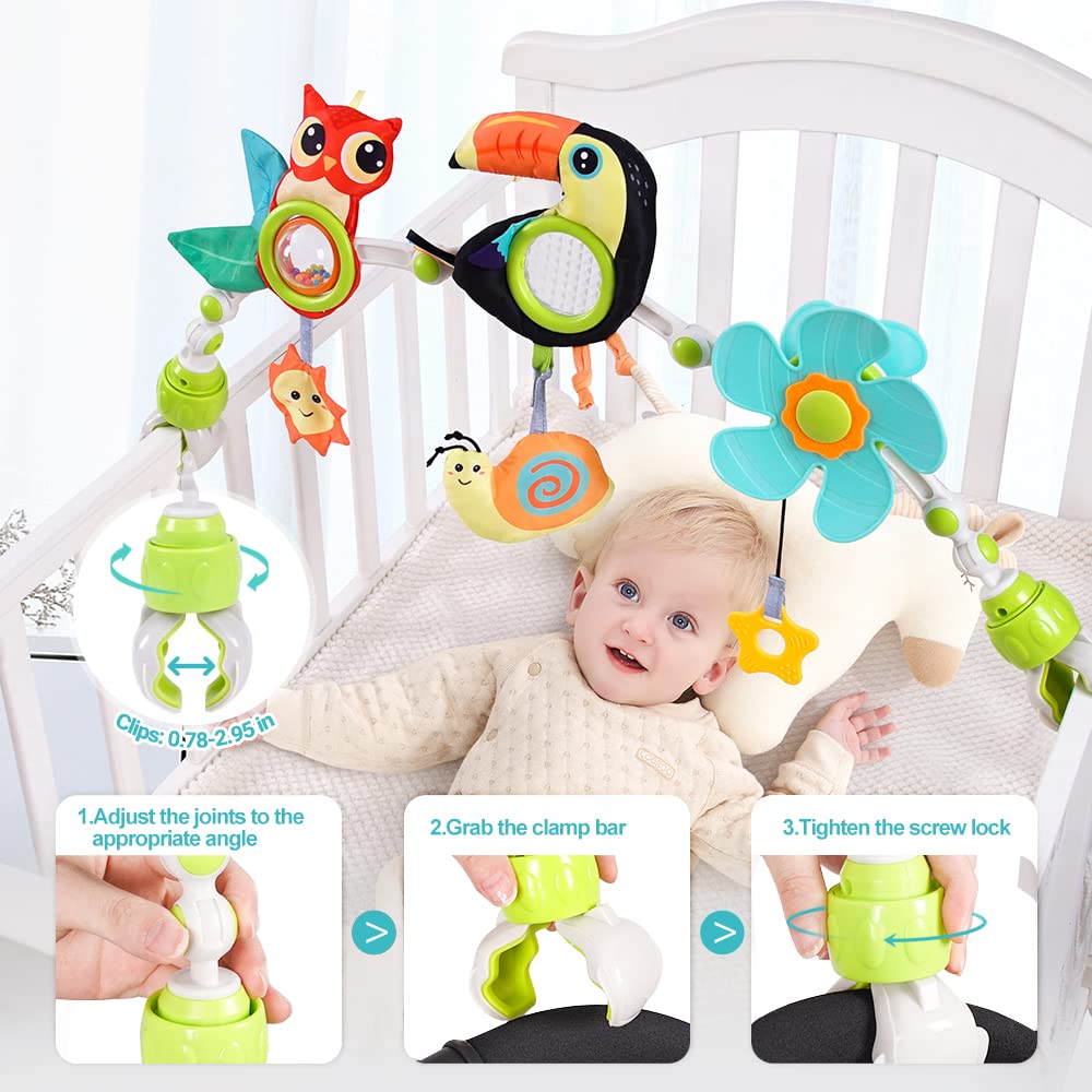 Arco De Juego Para Cuna Con Juguetes Sensoriales De Abeja, Plegable Y Ajustable Para Cochecito, Silla De Auto Y Hamaca, Regalo Para Bebés De 0 A 2 Años