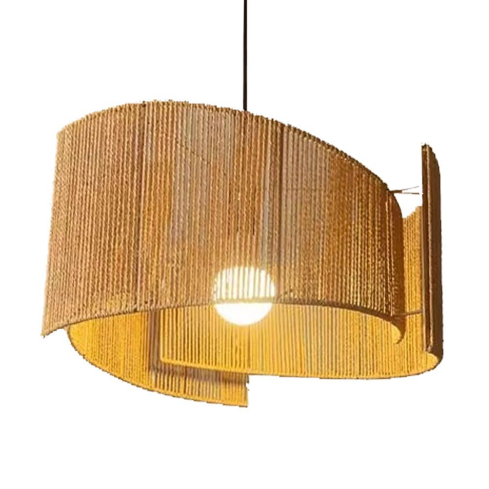 CSSYKV Wabi-Sabi Hanging Light Farmhouse Vintage Pendant Light Hemp Rope Large Chandelier Weave Basket Dome Fixture Adjustable Height Hanging Lamp for Bedroom, Kitchen, Living, Dining Table