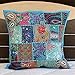 Casa Moro Orientalisches Patchwork Kissen Mar81 Türkis 40x40 cm mit Füllung Stickerei & Pailletten | Boho Chic DekoKissen Couchkissen Sofa-Kissen & Geschenk-Idee Weihnachten | MA8103