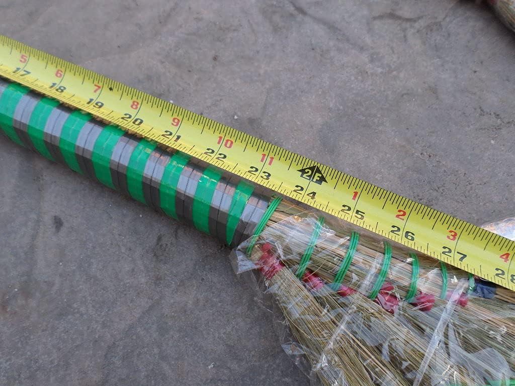 lot of 3 Pieces Vietnamese Soft Fan Straw Broom with Plastic wrap Straw Handle (chổi lúa) 40 inch and a Free Yellow Plastic Tube Handle Broom