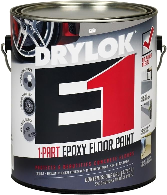 UNITED GILSONITE LAB 23713 Drylok Gallon Gray E1 Epoxy Semi-Gloss Floor Paint