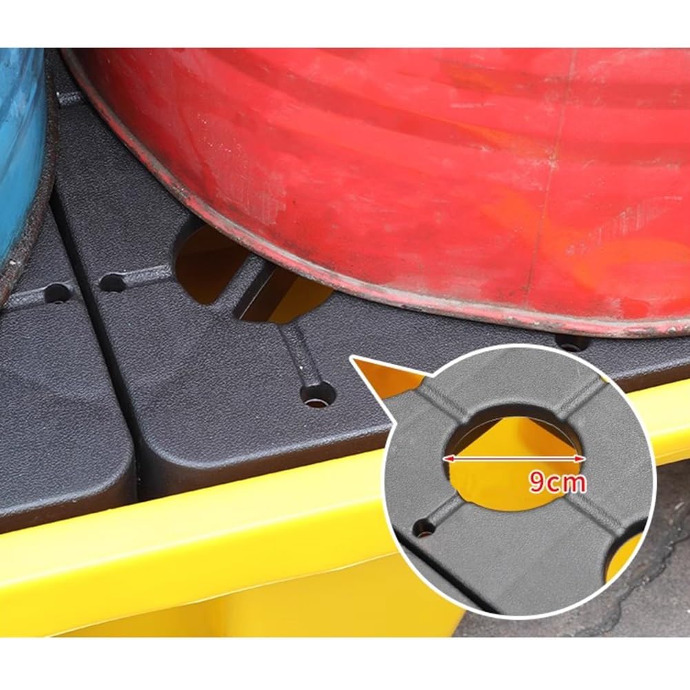 Bac de protection anti-fuite industriel | Bac de rétention d'huile pour réservoirs | Bac de rétention en polyéthylène extra-plat de 80 L avec drain | Solution de stockage industriel | Platef