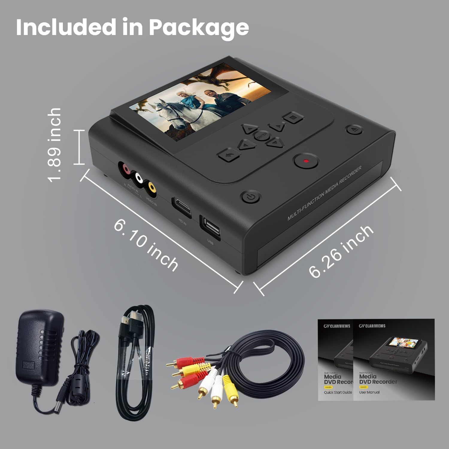 Enregistreur VHS vers DVD, magnétoscope en enregistreur DVD - Convertit des photos et des vidéos entre VHS, magnétoscope, carte mémoire, DVD et USB. Le téléphone peut utiliser une application gratuite