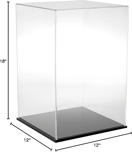 Miniatura 4 de Plymor Vitrina de acrílico transparente con base transparente (parte trasera de espejo), 12 pulgadas de ancho x 12 pulgadas de profundidad x 18