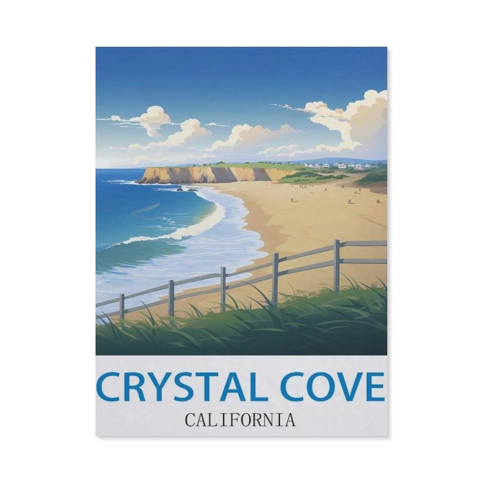 Funny Metal Tin Signs，Crystal Cove California，Bar Club Cave Home Kitchen Rustic Travel Metal Signs Wall Art Decor(15x30cm）6x12 inch-ED55