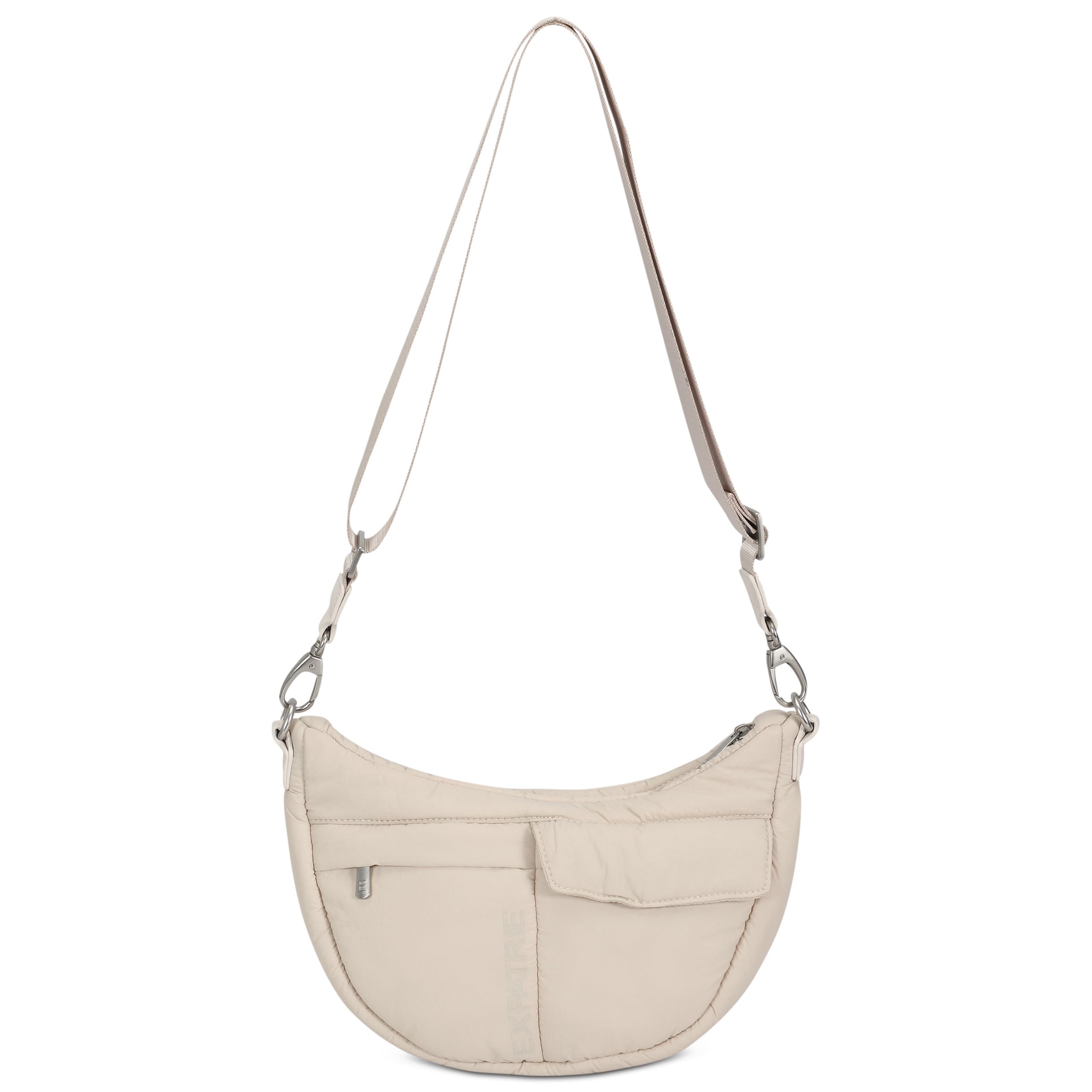 Expatrié Bolso Bandolera Mujer - Vivy - Bolso Riñonera de Media Luna - Crossbody Puffer Bag - Bolso de Mano con Correa Ajustable - Impermeable