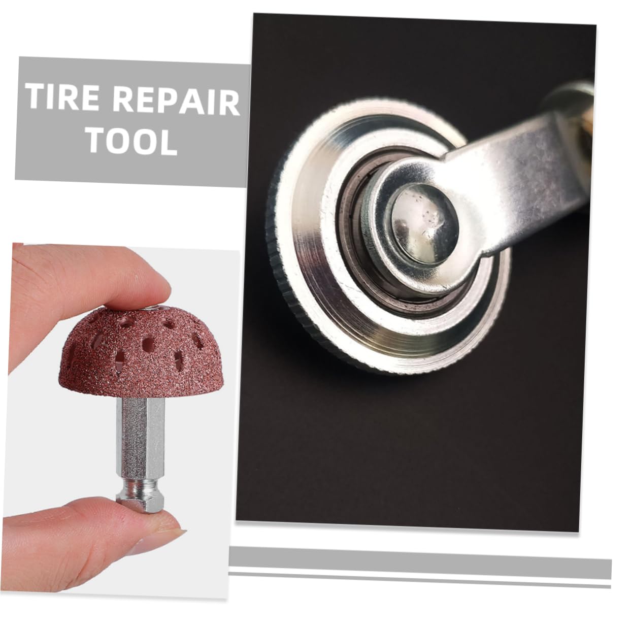 Ciieeo 4 Set Strumenti per Riparazione Pneumatici con Testa Macinazione Basso e Regime Rake e Ruota Kit Versatile per Auto