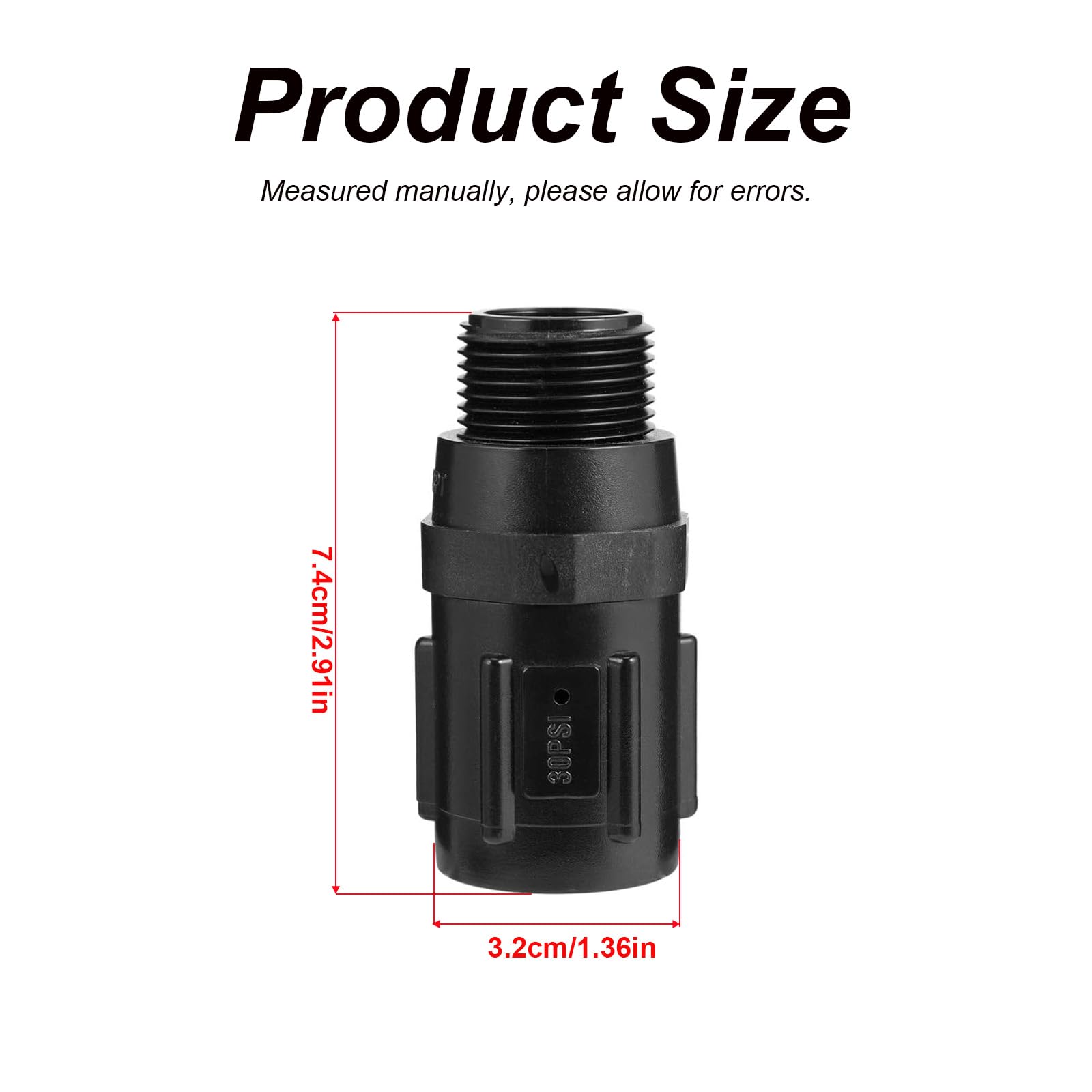 Lot de 4 régulateurs de pression de 15 psi, réduisent le remplacement de la pression d'eau entrante, régulateur d'irrigation goutte à goutte pour système d'arrosage de tuyau de jardinage