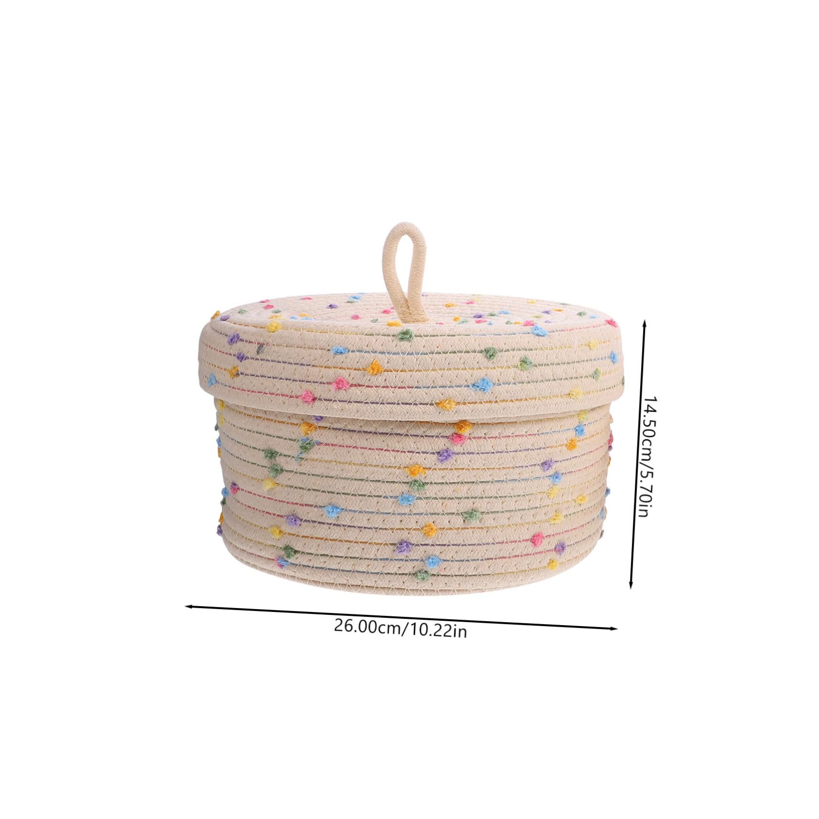 Mipcase Cesto Porta Snack e Giocattoli in Corda di Cotone 2 Pezzi Multifunzionale Coperchio Tocco Confortevole Organizzatore Semplice per Casa