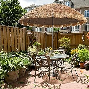 Parasol 240 CM ronde parasols, UV-bescherming strandparasol Hawaiiaanse parasol, regenbestendige tuinparasol, zonwering…