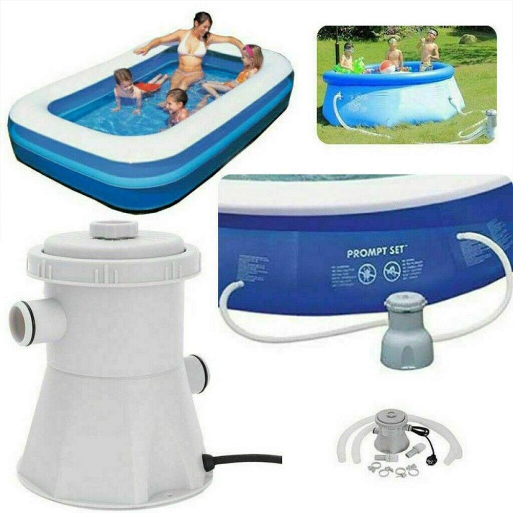 Kit de bomba de filtro de piscina de 220 V con elemento de filtro, bomba de piscina eléctrica de 330 galones herramienta de limpieza de agua en circulación adecuada para circulación de agua caliente