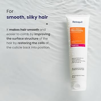 RE' EQUIL Anti Frizz & Smoothening With Babassu Oil | Tames Frizz & Hydrates Dry Hair | Protein & Silicone Free | All Hair Types | 150 Ml,1 Count