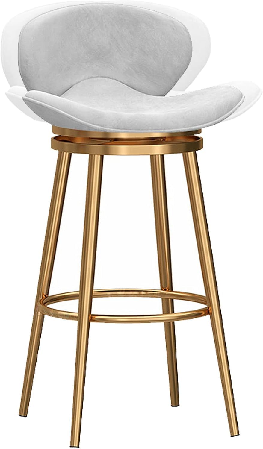 Tabourets de bar velours de style contemporain avec dossier ergonomique pour salon raffiné