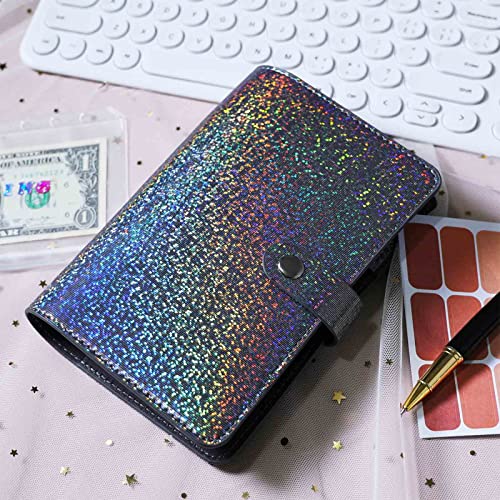 A6 Budget Binder With 12Pcs Zipper Envelopes For Budgeting, Money Organizer For Cash Stuffing Savings Binder Book, Small Budget Planner Wallet With Bill Pouches & Expense Budget Sheets, Black/Grey #TOP5