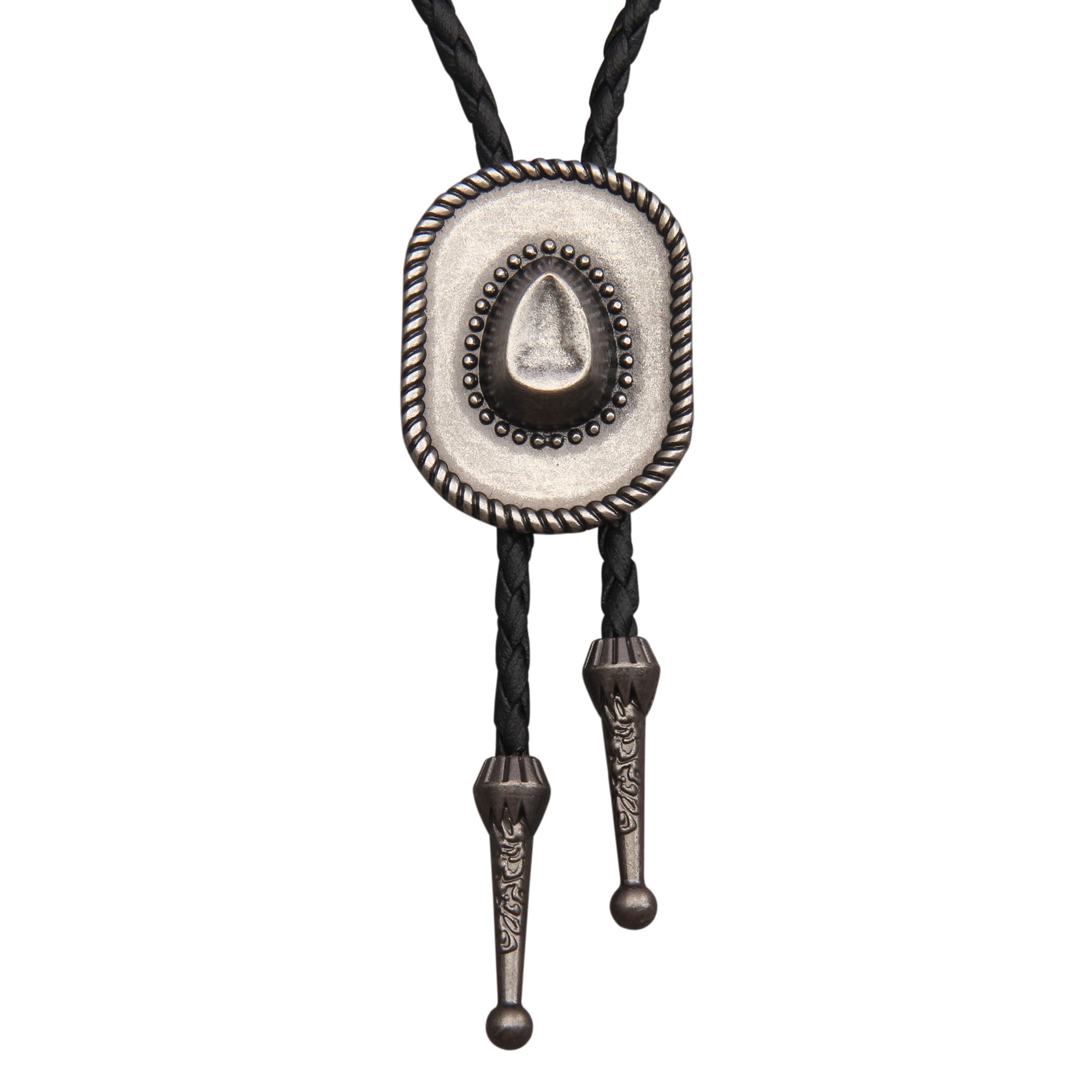 GelConnie Native American Bolo Tie Rodeo Cowboy Leather Necktie Western Necklace Costume Accessories for Men,Women