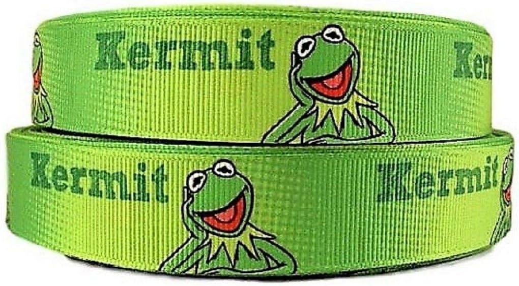 Kermit The Frog 1 Wide Repeat Ribbon Sold in Yard Lots (3 Yards)