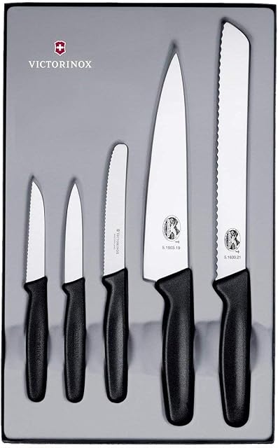 Victorinox Zestaw Noży Kuchennych, Stal Nierdzewna, Czarny, 5 Sztuk