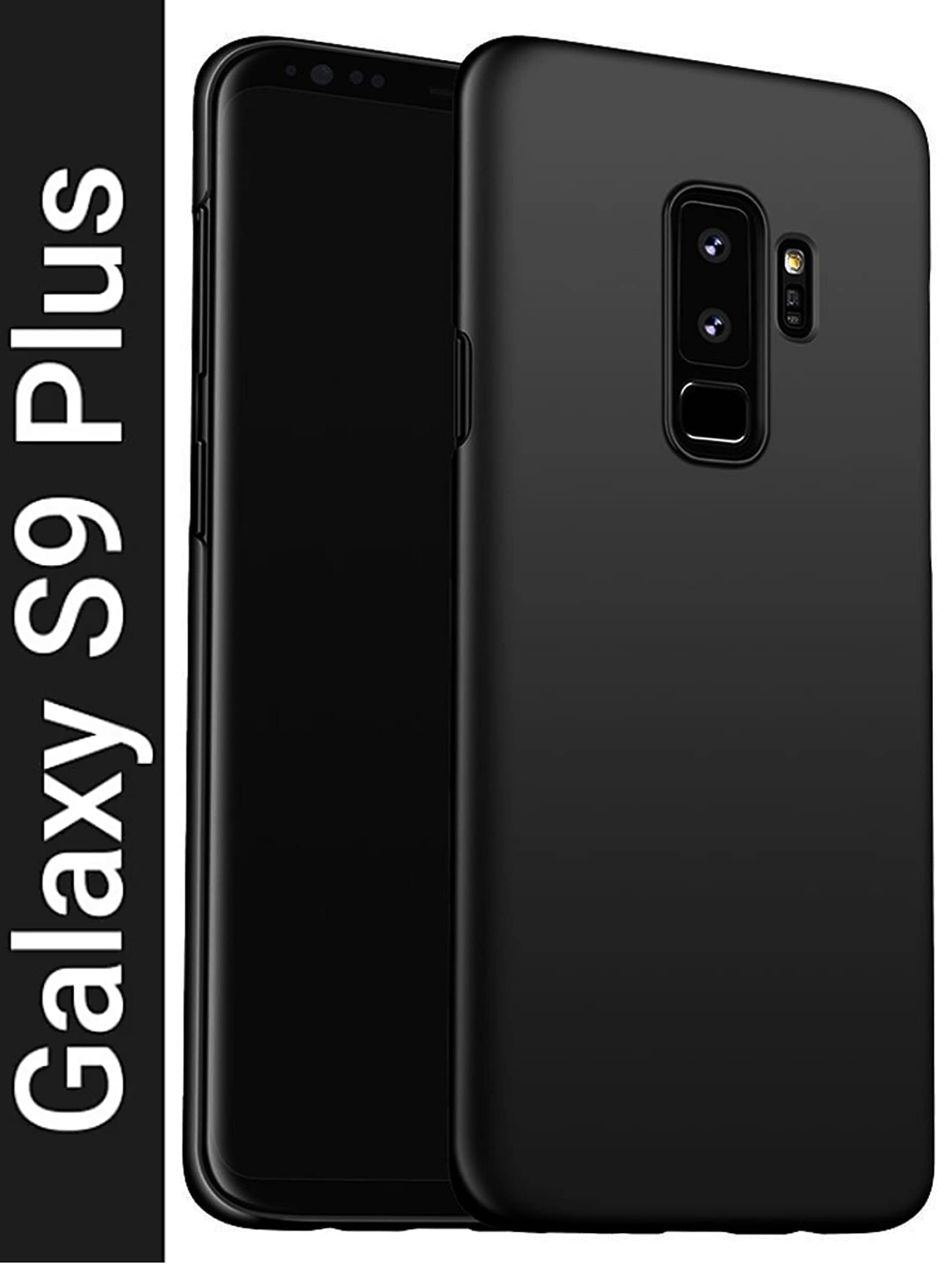 Microfiber Samsung Galaxy S9 Plus, G965F, G965F/Ds Liquid Silicone Gel Rubber Phone Case Non-Slip Full Body Protective Shockproof Back Cover for Samsung Galaxy S9 Plus - (Black)