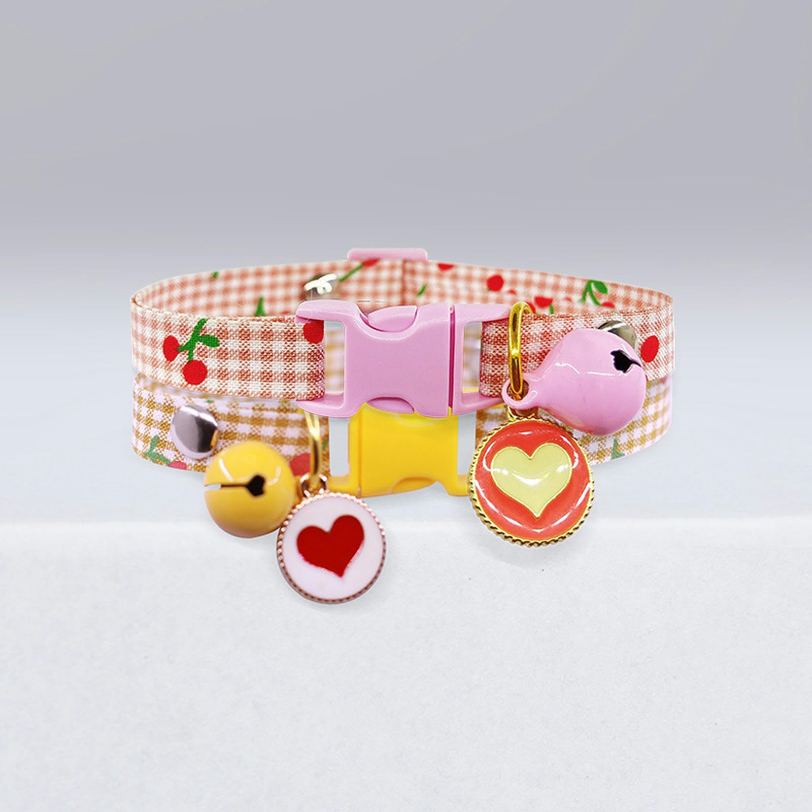 Hundehalsband, Katzenhalsband, Katzenhalsband, niedliche Glöckchen-Cartoon-Halskette, verstellbares Halsband, Avocado-Anhänger, kariertes Katzenhalsband, Katzenwelpe, Haustier, Katzenzubehör ( Color :
